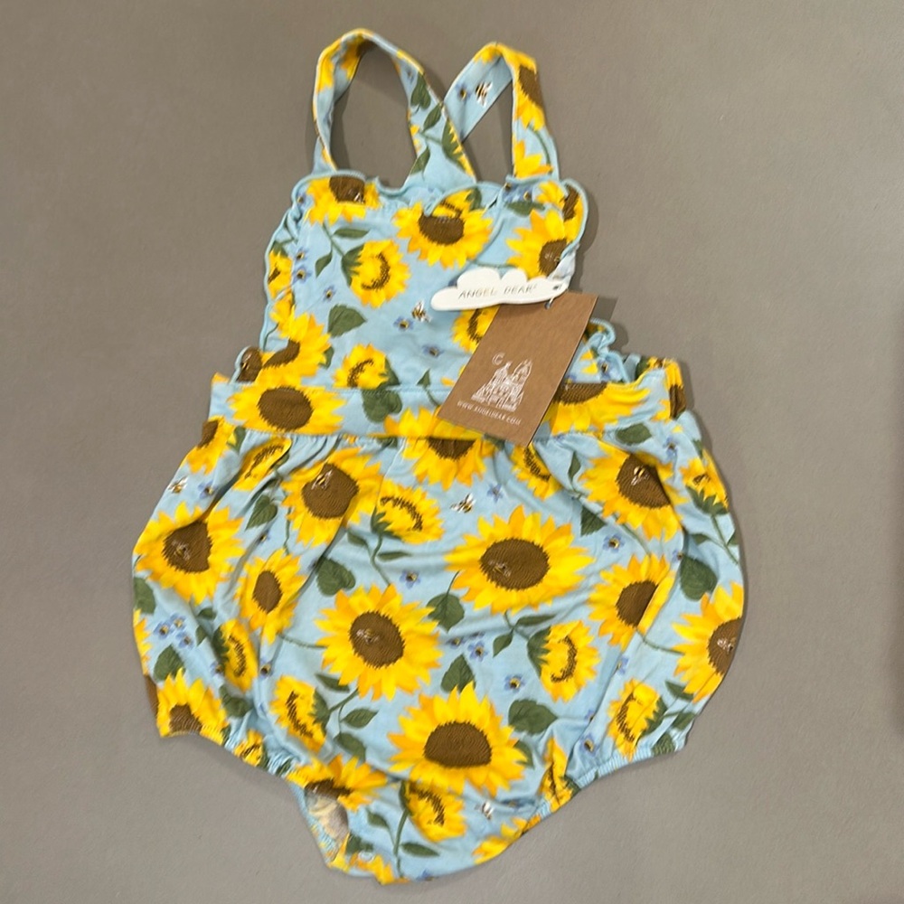 Angel Dear ruffle bib sunsuit